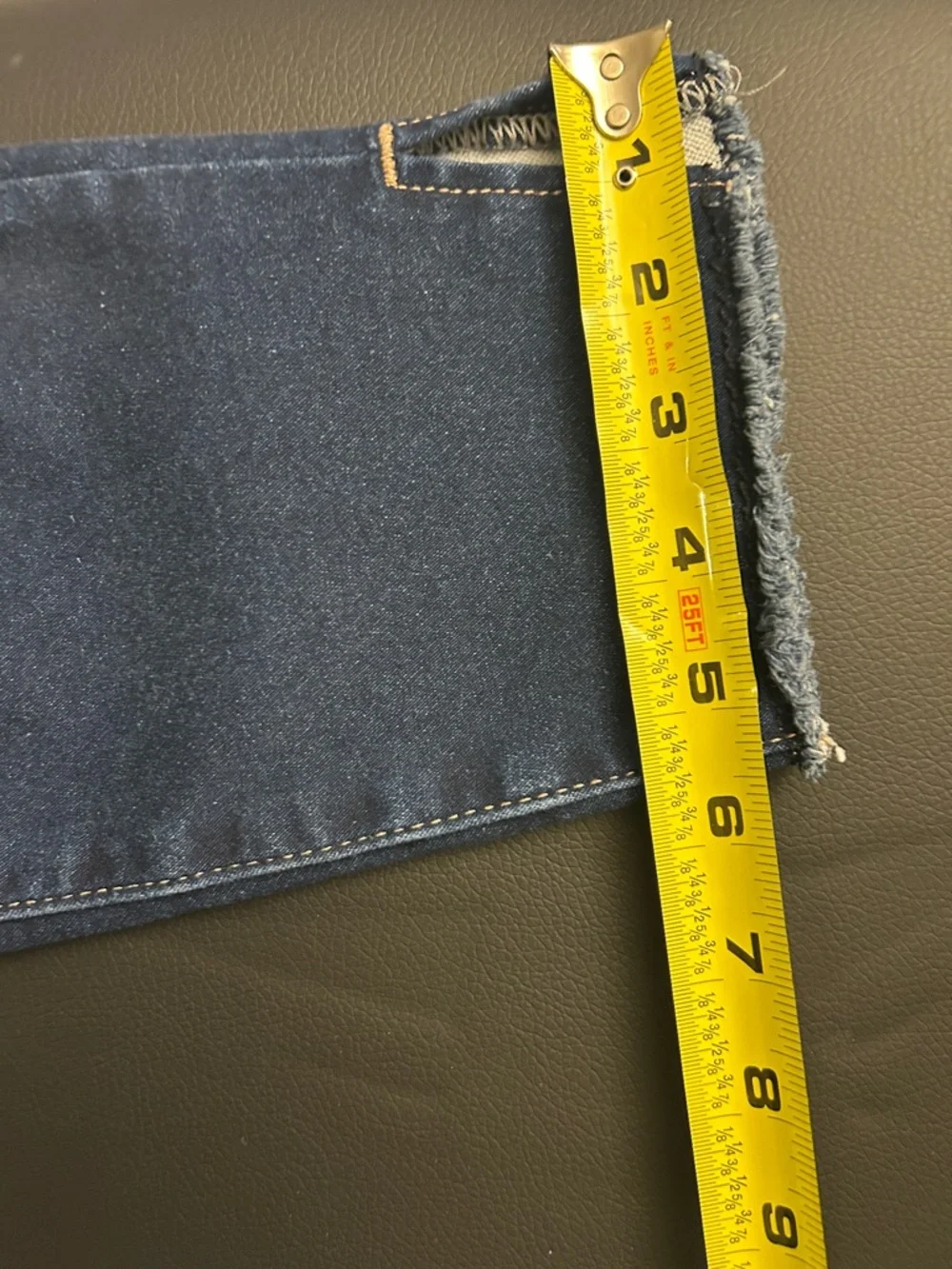 Nicole Miller Dark Indigo Stretch Denim Pants with Contrast Topstitching - Picture 7 of 7
